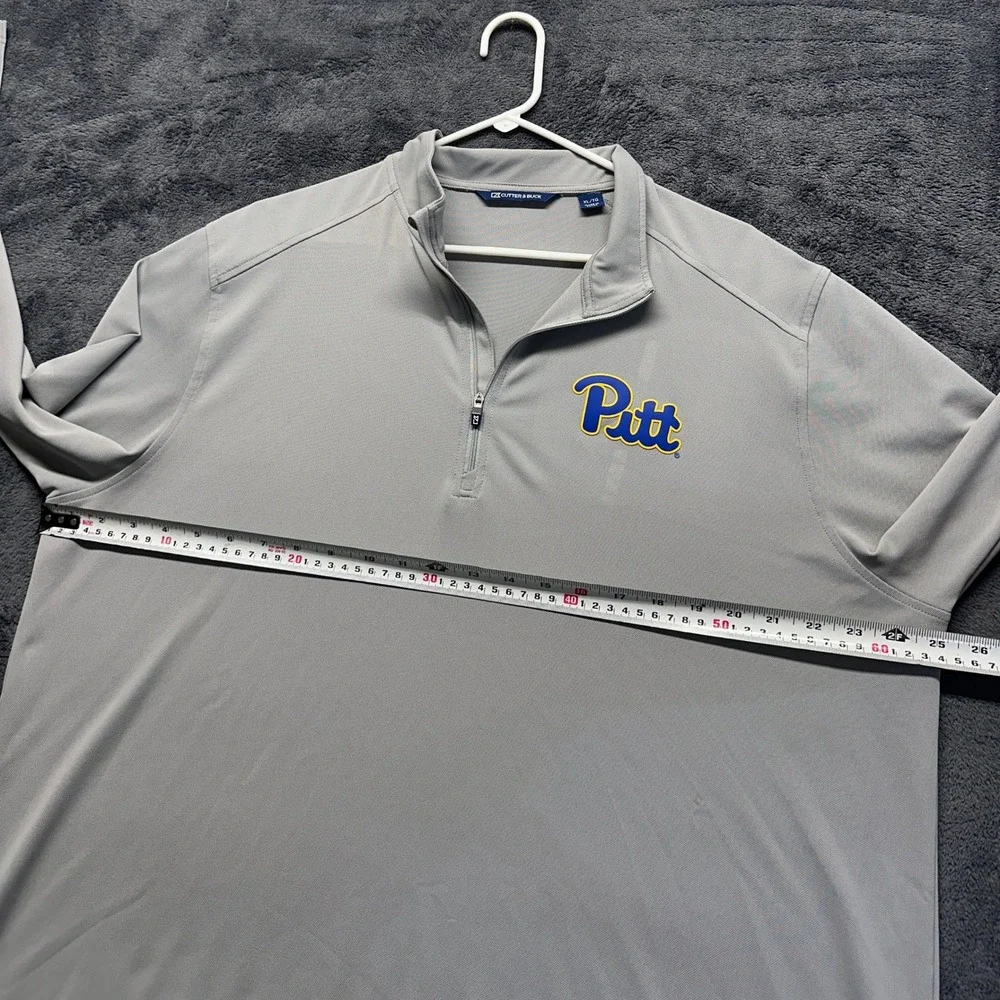 Pitt Panthers Quarter Zip Pullover Men's XL Cutter & Buck Gray Golf Athletic Top